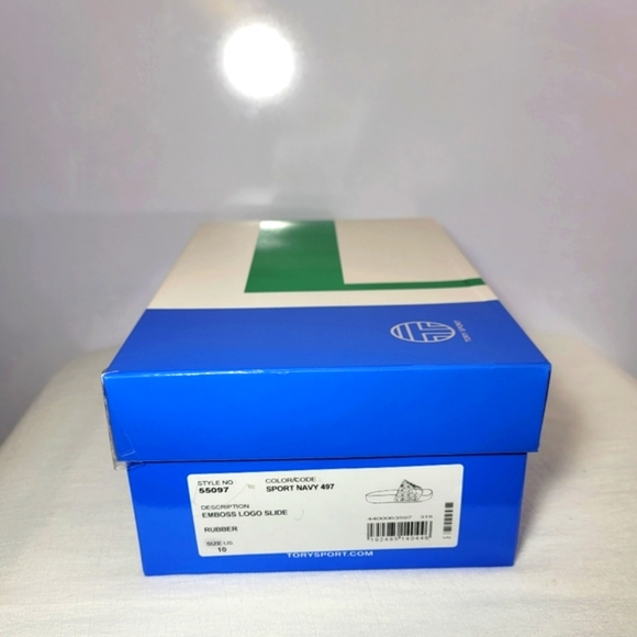 Tory Sport Mens Size 10M  Navy Blue Slides. - Picture 11 of 11